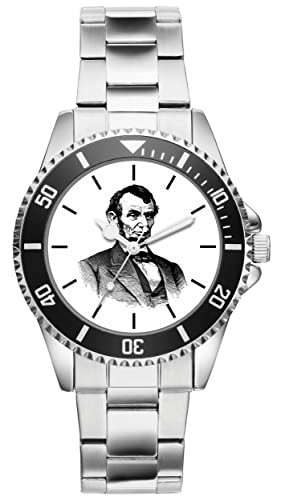 KIESENBERG Herrenuhr Abraham Lincoln Präsident Amerika Fan Armbanduhr Geschenk Analog Quartz Metallband Uhr 21153 von KIESENBERG