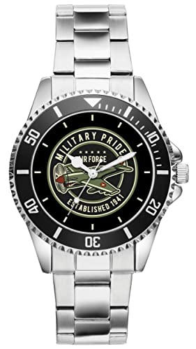 KIESENBERG Herrenuhr Airforce Luftwaffe Army Fan Armbanduhr Geschenk Analog Quartz Metallband Uhr 21241 von KIESENBERG