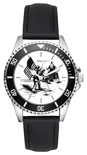 KIESENBERG Herrenuhr Apollo 11 Raumfahrt Fan Armbanduhr Geschenk Analog Quartz Lederarmband Uhr L-21206 von KIESENBERG