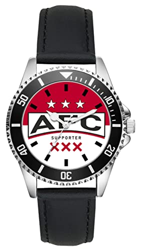 KIESENBERG Herrenuhr Armbanduhr Amsterdam Geschenk Fan Artikel Analog Quartz Uhr Lederarmband L-20230004 von KIESENBERG