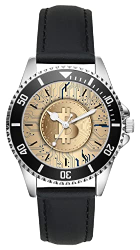 KIESENBERG Herrenuhr Banker Bitcoin Fan Armbanduhr Geschenk Analog Quartz Lederarmband Uhr L-21134 von KIESENBERG