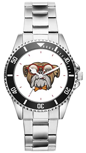 KIESENBERG Herrenuhr Bulldog Dog Hund Champion Fan Armbanduhr Geschenk Analog Quartz Metallband Uhr 5789 von KIESENBERG