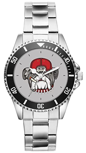 KIESENBERG Herrenuhr Bulldog Dog Hund Fan Armbanduhr Geschenk Analog Quartz Metallband Uhr 5786 von KIESENBERG