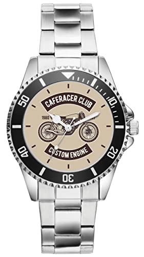 KIESENBERG Herrenuhr Cafe Racer Club Motorrad Biker Retro Fan Armbanduhr Geschenk Analog Quartz Metallband Uhr 21250 von KIESENBERG