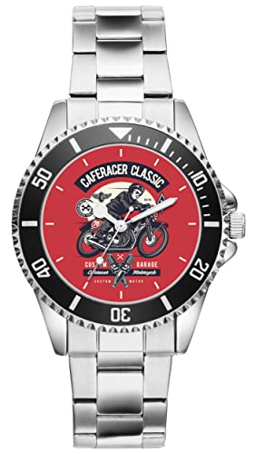 KIESENBERG Herrenuhr Cafe Racer Club Motorrad Biker Retro Fan Armbanduhr Geschenk Analog Quartz Metallband Uhr 21251 von KIESENBERG