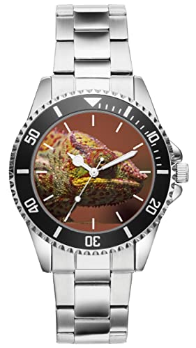 KIESENBERG Herrenuhr Chameleon Leguan Fan Armbanduhr Geschenk Analog Quartz Metallband Uhr 21143 von KIESENBERG