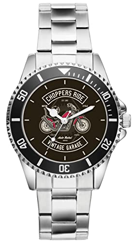 KIESENBERG Herrenuhr Chopper Cruiser Motorrad Biker Retro Fan Armbanduhr Geschenk Analog Quartz Metallband Uhr 21252 von KIESENBERG