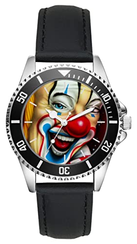KIESENBERG Herrenuhr Clown bunt Fan Armbanduhr Geschenk Analog Quartz Lederarmband Uhr L-21181 von KIESENBERG