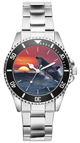 KIESENBERG Herrenuhr Delfin Fan Armbanduhr Geschenk Analog Quartz Metallband Uhr 21178 von KIESENBERG
