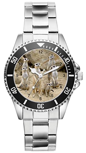 KIESENBERG Herrenuhr Erdmännchen Fan Armbanduhr Geschenk Analog Quartz Metallband Uhr 21237 von KIESENBERG