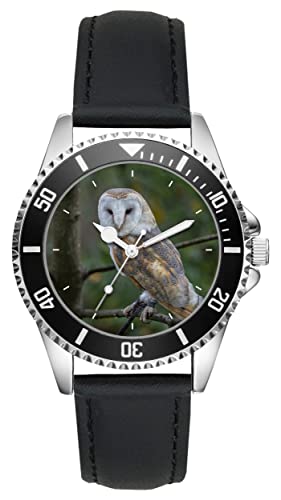 KIESENBERG Herrenuhr Eule Vogel Wald Fan Armbanduhr Geschenk Analog Quartz Lederarmband Uhr L-5783 von KIESENBERG