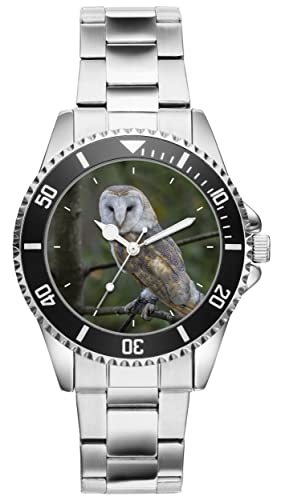 KIESENBERG Herrenuhr Eule Vogel Wald Fan Armbanduhr Geschenk Analog Quartz Metallband Uhr 5783 von KIESENBERG