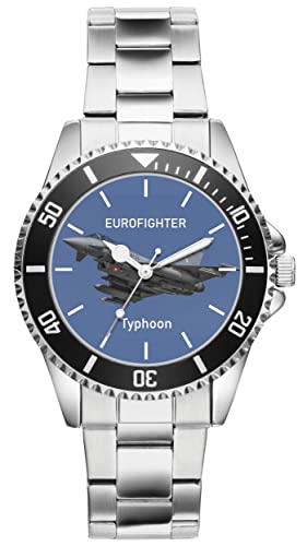 KIESENBERG Herrenuhr Eurofighter Typhoon Fan Armbanduhr Geschenk Analog Quartz Metallband Uhr 21233 von KIESENBERG