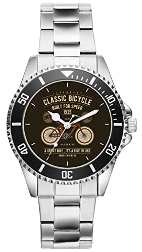 KIESENBERG Herrenuhr Fahrrad Retro Classic Fan Armbanduhr Geschenk Analog Quartz Metallband Uhr 21254 von KIESENBERG