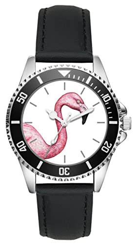 KIESENBERG Herrenuhr Flamingo Fan Armbanduhr Geschenk Analog Quartz Lederarmband Uhr L-21205 von KIESENBERG