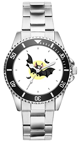KIESENBERG Herrenuhr Fledermaus Fledermäuse Fan Armbanduhr Geschenk Analog Quartz Metallband Uhr 5791 von KIESENBERG
