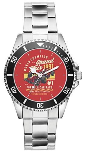 KIESENBERG Herrenuhr Formel 1 Rennsport Retro Fan Armbanduhr Geschenk Analog Quartz Metallband Uhr 21274 von KIESENBERG