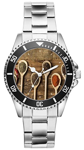 KIESENBERG Herrenuhr Gewürze Food Lebensmittel Fan Armbanduhr Geschenk Analog Quartz Metallband Uhr 5767 von KIESENBERG