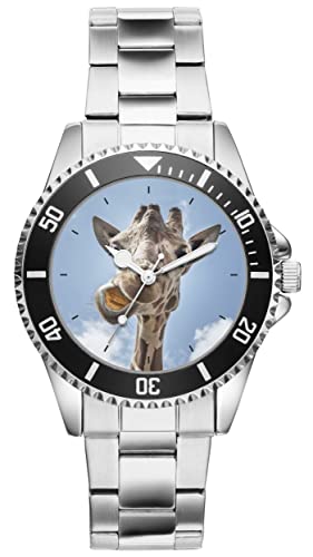 KIESENBERG Herrenuhr Giraffe Safari Afrika Fan Armbanduhr Geschenk Analog Quartz Metallband Uhr 5780 von KIESENBERG