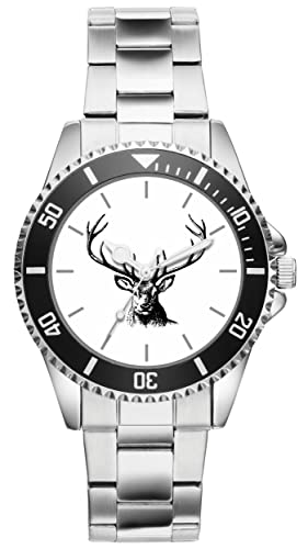 KIESENBERG Herrenuhr Hirsch Jäger Fan Armbanduhr Geschenk Analog Quartz Metallband Uhr 21191 von KIESENBERG