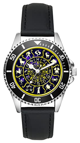 KIESENBERG Herrenuhr Horoskop Sternzeichen Fan Armbanduhr Geschenk Analog Quartz Lederarmband Uhr L-21232 von KIESENBERG