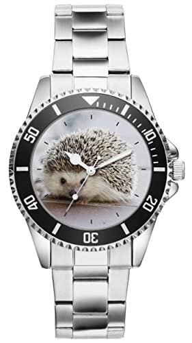 KIESENBERG Herrenuhr Igel Wald Natur Fan Armbanduhr Geschenk Analog Quartz Metallband Uhr 5784 von KIESENBERG