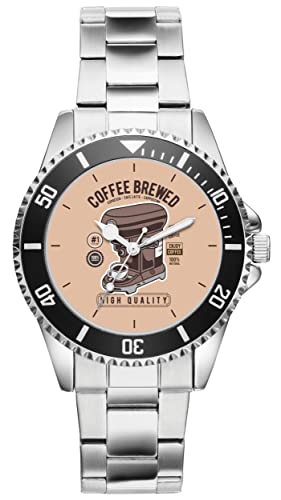 KIESENBERG Herrenuhr Kaffee Barista Retro Fan Armbanduhr Geschenk Analog Quartz Metallband Uhr 21257 von KIESENBERG