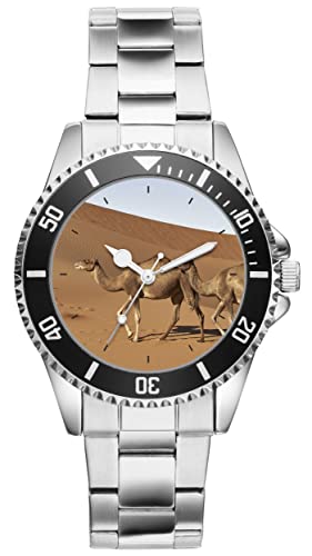 KIESENBERG Herrenuhr Kamel Wüste Fan Armbanduhr Geschenk Analog Quartz Metallband Uhr 5785 von KIESENBERG