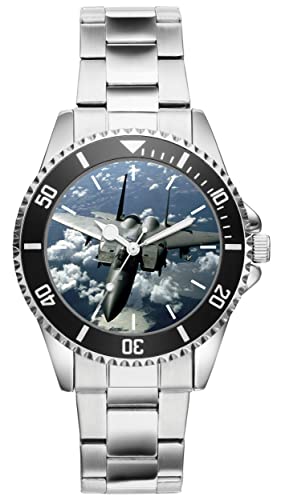 KIESENBERG Herrenuhr Kampfjet Fan Armbanduhr Geschenk Analog Quartz Metallband Uhr 21198 von KIESENBERG