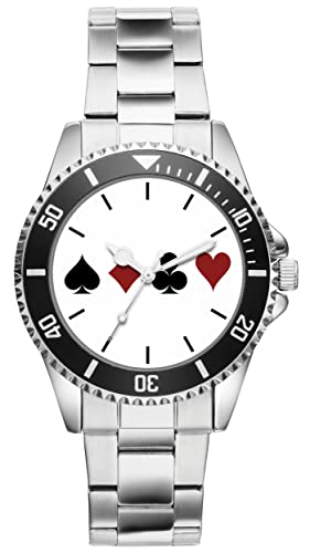 KIESENBERG Herrenuhr Kartenspiel Spielkarten Skat Fan Armbanduhr Geschenk Analog Quartz Metallband Uhr 21151 von KIESENBERG