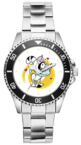 KIESENBERG Herrenuhr Katze Cats Cat Fan Armbanduhr Geschenk Analog Quartz Metallband Uhr 5790 von KIESENBERG