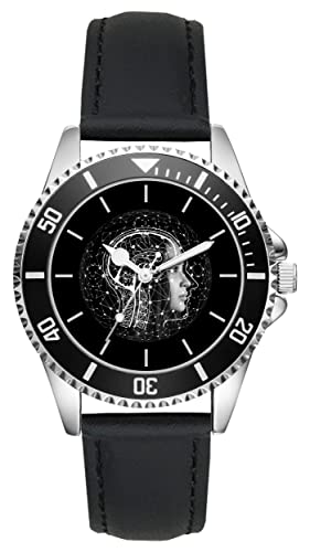 KIESENBERG Herrenuhr Künstliche Intelligenz KI Fan Armbanduhr Geschenk Analog Quartz Lederarmband Uhr L-21132 von KIESENBERG