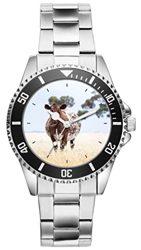 KIESENBERG Herrenuhr Kuh Natur Bauer Fan Armbanduhr Geschenk Analog Quartz Metallband Uhr 5770 von KIESENBERG