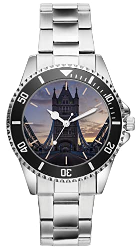 KIESENBERG Herrenuhr London Tower Bridge Souvenir Fan Armbanduhr Geschenk Analog Quartz Metallband Uhr 21183 von KIESENBERG