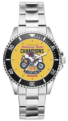 KIESENBERG Herrenuhr Motocross Enduro Motorrad Champion Fan Armbanduhr Geschenk Analog Quartz Metallband Uhr 21282 von KIESENBERG