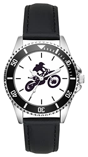 KIESENBERG Herrenuhr Motocross Enduro Motorrad Fan Armbanduhr Geschenk Analog Quartz Lederarmband Uhr L-21157 von KIESENBERG