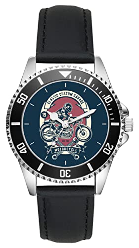 KIESENBERG Herrenuhr Motorrad Biker Retro Fan Armbanduhr Geschenk Analog Quartz Lederarmband Uhr L-21255 von KIESENBERG