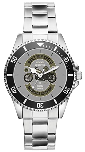 KIESENBERG Herrenuhr Motorrad Biker Retro Fan Armbanduhr Geschenk Analog Quartz Metallband Uhr 21248 von KIESENBERG