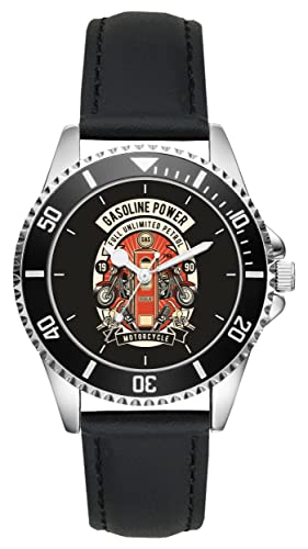 KIESENBERG Herrenuhr Motorrad Retro Biker Fan Armbanduhr Geschenk Analog Quartz Lederarmband Uhr L-21275 von KIESENBERG