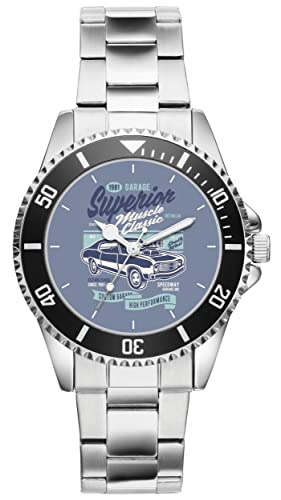 KIESENBERG Herrenuhr Muscle Car Retro Fan Armbanduhr Geschenk Analog Quartz Metallband Uhr 21285 von KIESENBERG