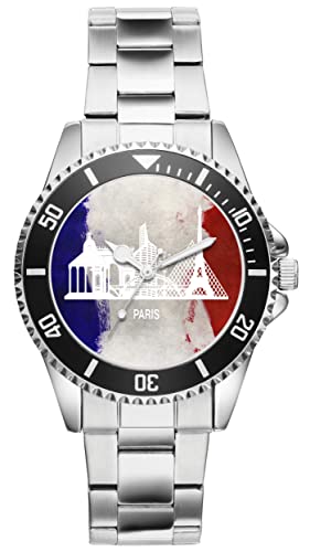 KIESENBERG Herrenuhr Paris France Frankreich Fan Armbanduhr Geschenk Analog Quartz Metallband Uhr 21201 von KIESENBERG