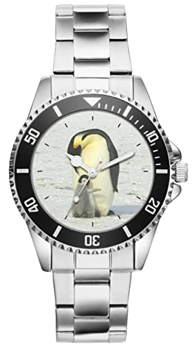 KIESENBERG Herrenuhr Pinguin Natur Pinguine Fan Armbanduhr Geschenk Analog Quartz Metallband Uhr 5765 von KIESENBERG