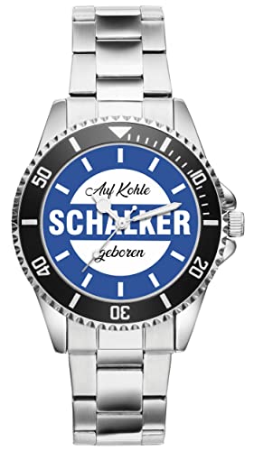 KIESENBERG Herrenuhr Schalker Fan Armbanduhr Fußball Sport Geschenk Analog Quartz Metallband Uhr 21174 von KIESENBERG