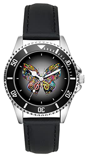 KIESENBERG Herrenuhr Schmetterling Frühling Butterfly Fan Armbanduhr Geschenk Analog Quartz Lederarmband Uhr L-21301 von KIESENBERG