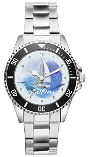 KIESENBERG Herrenuhr Segeln Segelboot Fan Armbanduhr Geschenk Analog Quartz Metallband Uhr 21215 von KIESENBERG