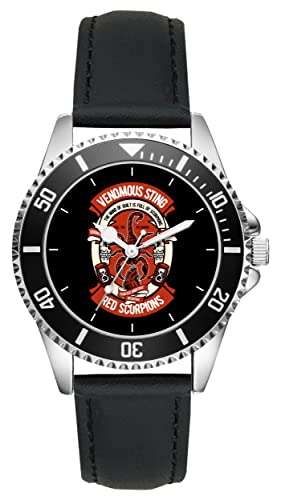 KIESENBERG Herrenuhr Skorpion Rot Fan Armbanduhr Geschenk Analog Quartz Lederarmband Uhr L-21284 von KIESENBERG