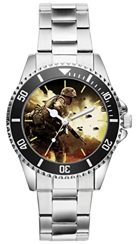 KIESENBERG Herrenuhr Soldat Bundeswehr Fan Armbanduhr Geschenk Analog Quartz Metallband Uhr 21197 von KIESENBERG