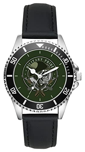 KIESENBERG Herrenuhr Soldat Militär Armee Totenkopf Fan Armbanduhr Geschenk Analog Quartz Lederarmband Uhr L-21290 von KIESENBERG