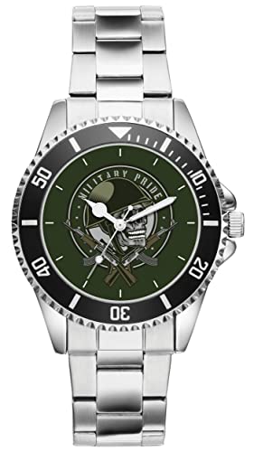 KIESENBERG Herrenuhr Soldat Militär Armee Totenkopf Fan Armbanduhr Geschenk Analog Quartz Metallband Uhr 21290 von KIESENBERG