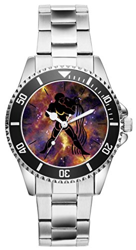KIESENBERG Herrenuhr Sternzeichen Wassermann Fan Armbanduhr Geschenk Analog Quartz Metallband Uhr 6177 von KIESENBERG